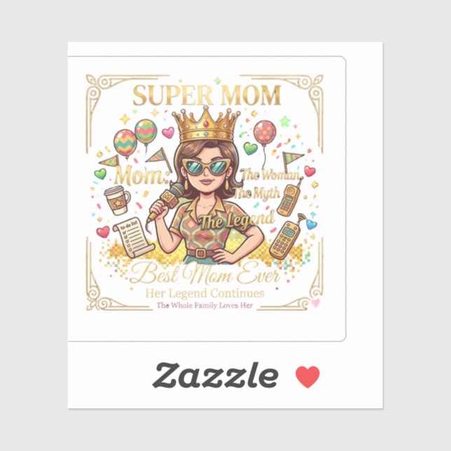Super mom sticker carré (Sheet)