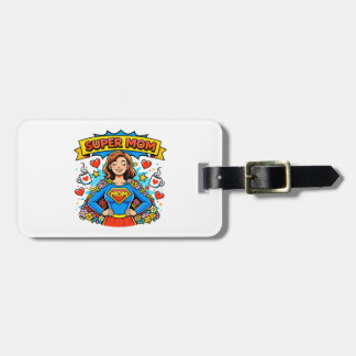 Super Mom: The Floral Superheroine Luggage Tag