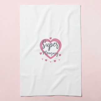 Super Mommy Personalized Best Mom Gift Kitchen Tea Towel