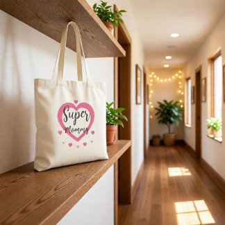 Super Mommy Personalized Best Mom Gift Tote Bag