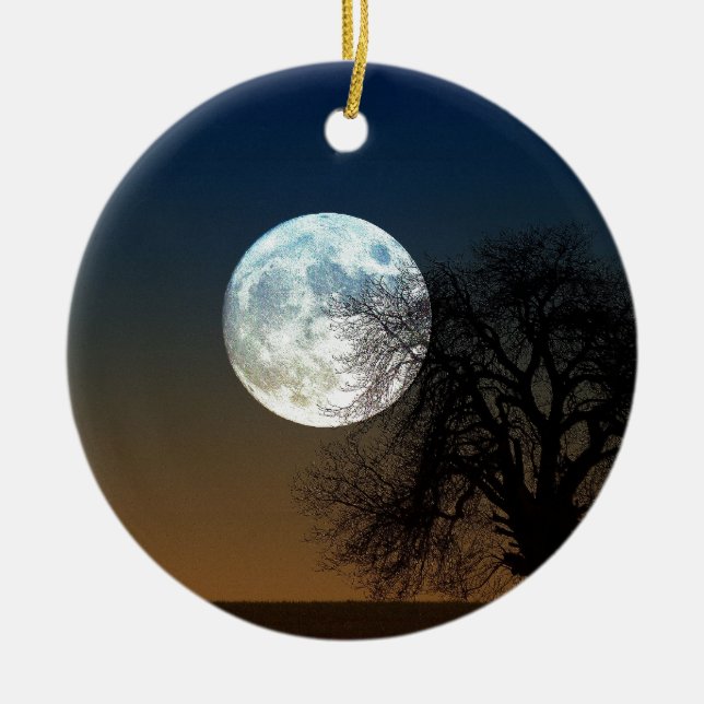 Super moon ceramic tree decoration (Front)