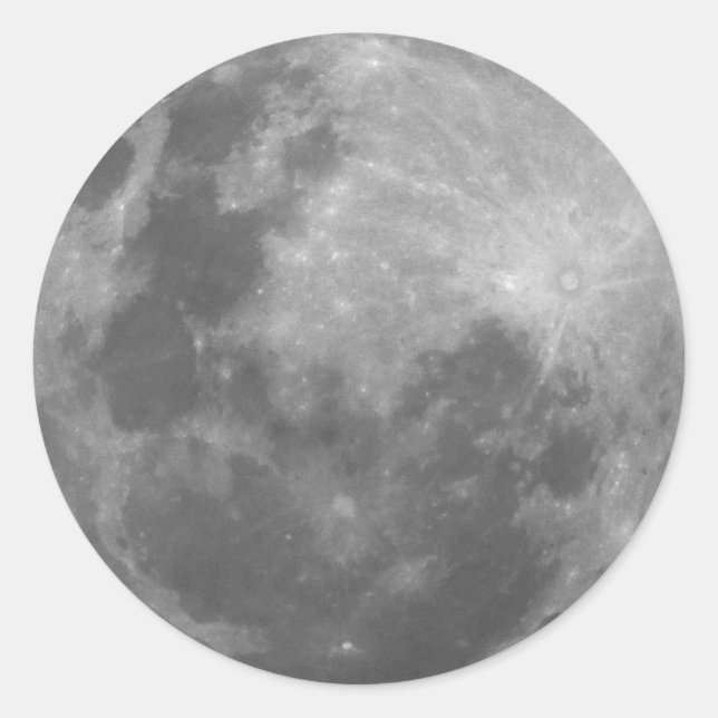 Super Moon Full Moon Lunar Photograph Sticker (Front)