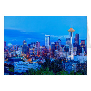 Super Moon rising near Seattle skyline