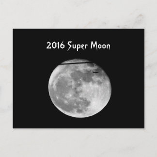 Super Moon with Aeroplane Passing/Customisable! Postcard