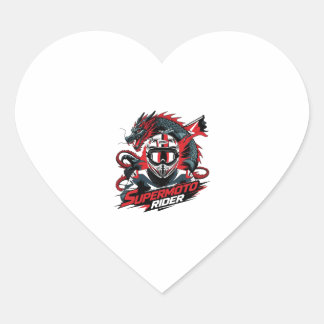 Super Moto Rider � Motorcycle  Heart Sticker