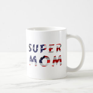 Super Mum and the American Flag Coffee Mug