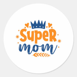 Super Mum Classic Round Sticker