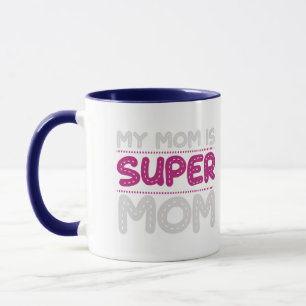 Super Mum Dotted Typography Blue Two Tone Coffee M Mug
