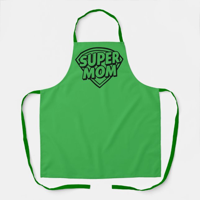 Super Mum Emblem Graphic Apron (Front)