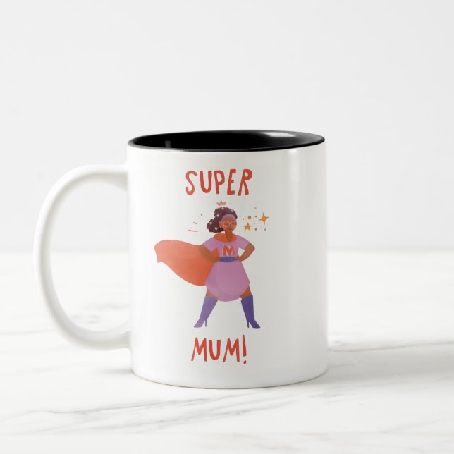 Super Mum Empowering Superhero Mum Gift Coffee Cup (Left)