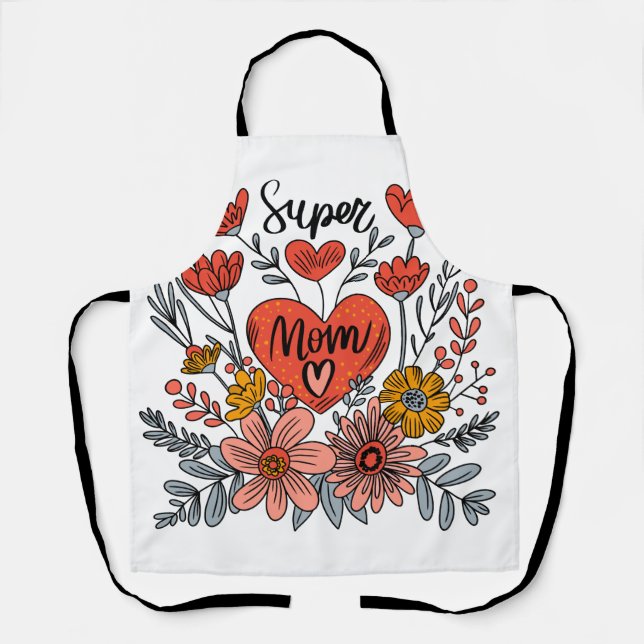 Super Mum Floral Apron (Front)