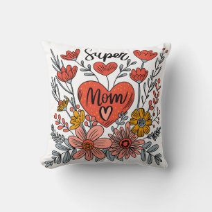 Super Mum Floral Pillow