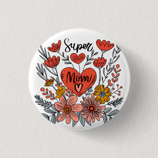 Super Mum Floral Pin