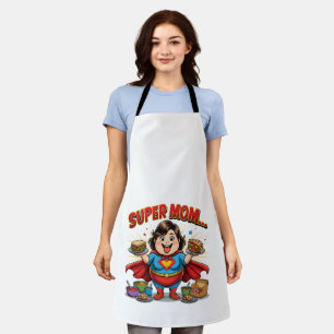Super Mum Foodie Funny Cartoon Apron
