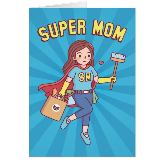 Super Mum, Funny Mothers Day Greeting (Front)