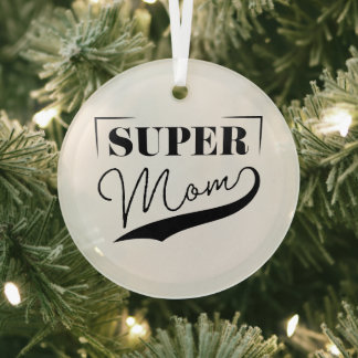 Super Mum Glass Tree Decoration