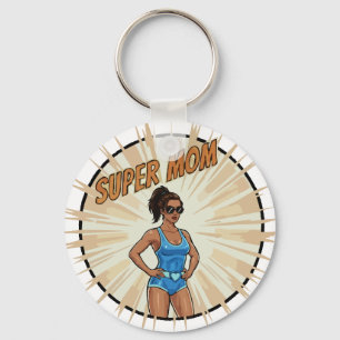 Super Mum Hero Comic Book Style Mother's Day Gift Key Ring