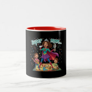 Super Mum Hero - Mother's Day Celebration Two-Tone Coffee Mug
