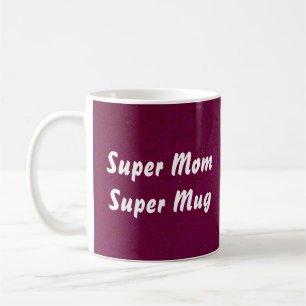 super mum modern abstract glitter purple monogram coffee mug