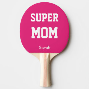 Super Mum Name Personalised Ping Pong Paddle
