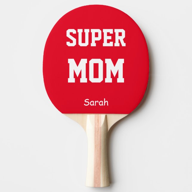 Super Mum Name Personalised Ping-Pong Paddle (Front)