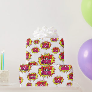 Super Mum on White Wrapping Paper
