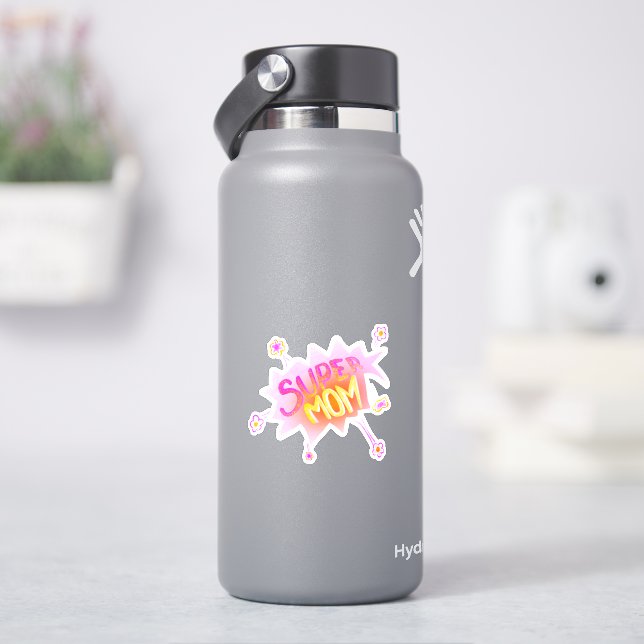 Super Mum Pink Neon Flower Comic Bubble (HydroFlask)