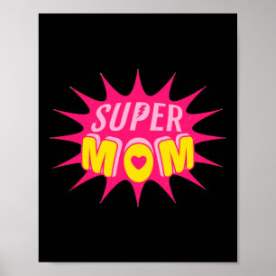 Super Mum Power Comic Style Poster