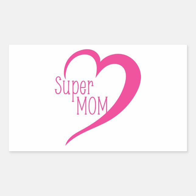 Super mum rectangular sticker (Front)