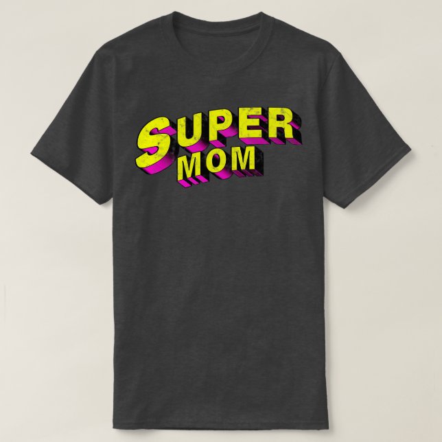 Super mum Retro vintage distressed tee  happy moth (Design Front)