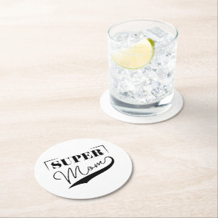 Super Mum Round Paper Coaster