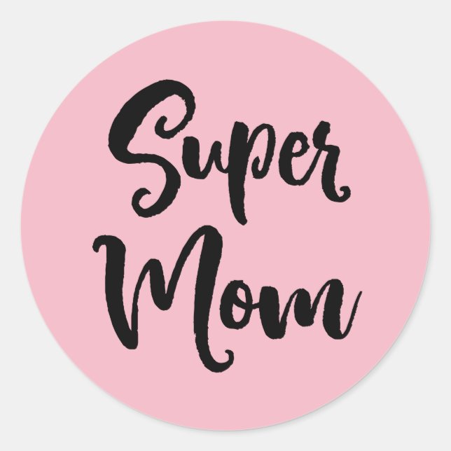 Super Mum Serif Classic Round Sticker (Front)