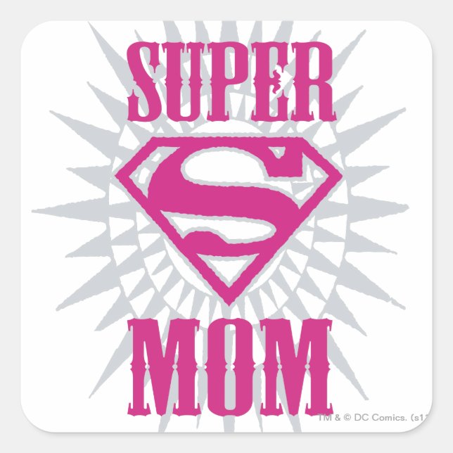 Super Mum Starburst Square Sticker (Front)