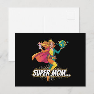Super Mum Superhero Mother's Day Postcard