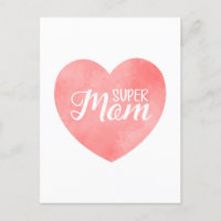 Super Mum text in pink heart, mother's day design