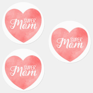 Super Mum text in pink painted heart