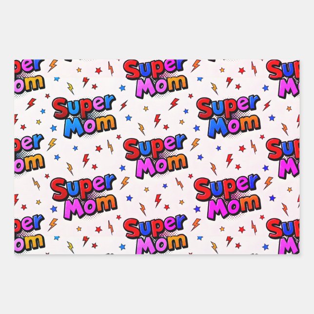 Super Mum Wrapping Paper Sheet (Front 3)