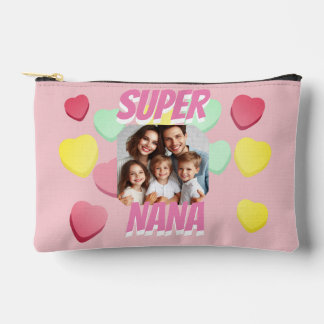 Super Nana Photo colourful heart | Mother's Day Accessory Pouch