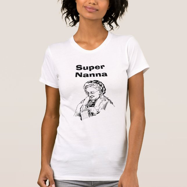 Super Nanna knitting B&W T-Shirt (Front)
