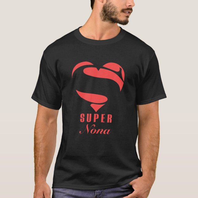 Super Nona Superhero Gift Family Christmas Costume T-Shirt (Front)