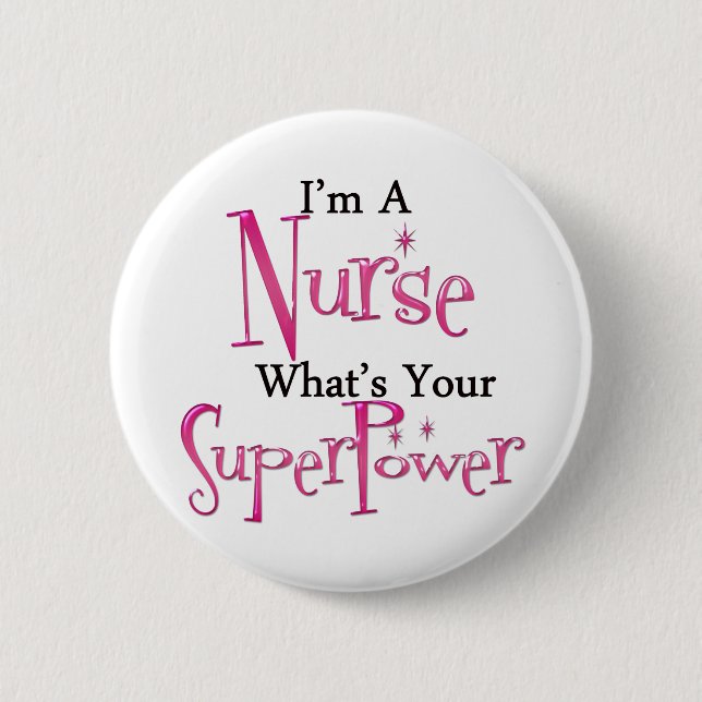 Super Nurse 6 Cm Round Badge (Front)