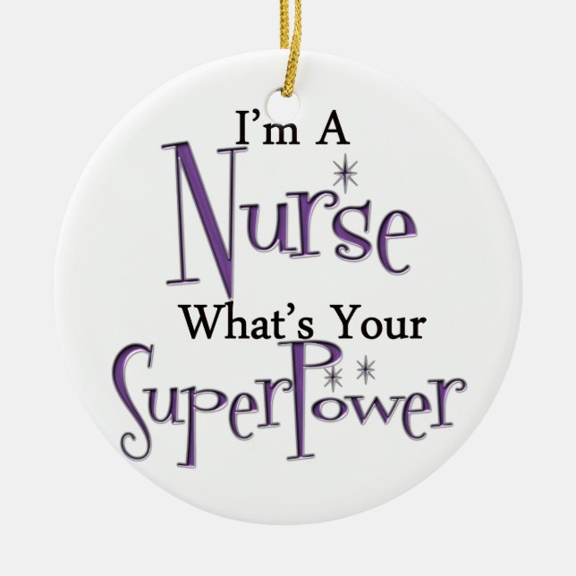 Super Nurse Ceramic Tree Decoration (Front)