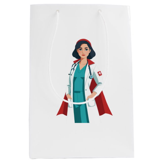 Super Nurse - Heroin in White Blouse Medium Gift Bag (Front)
