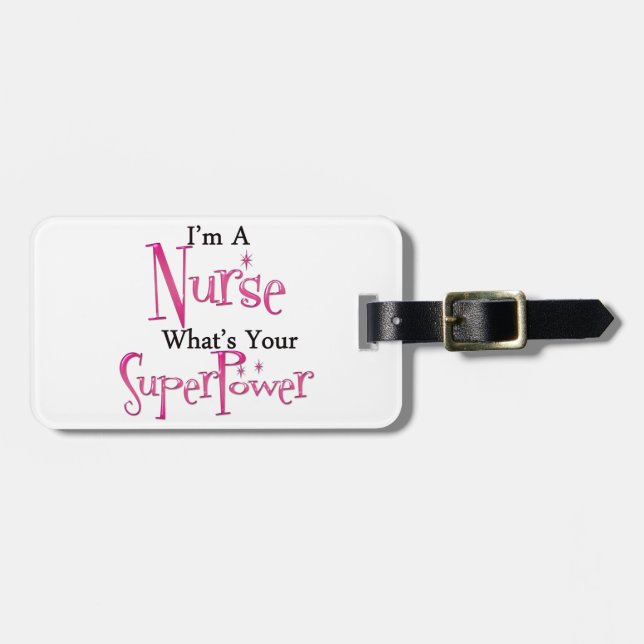 Super Nurse Luggage Tag (Front Horizontal)