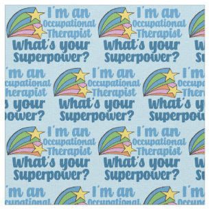 Super Occupational Therapist Cute Blue OT Fabric
