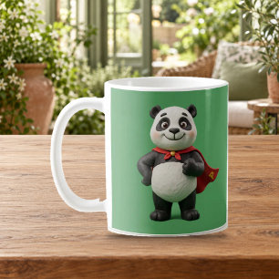 Super Panda Hero Cute Clay Cartoon Mug