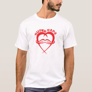 super_papa_moustache_coeur_love_heart_1 T-Shirt