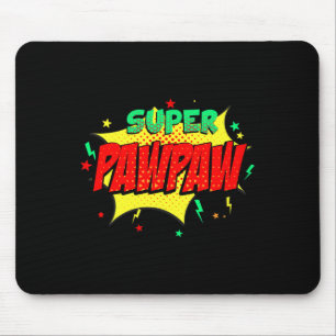 Super Pawpaw Comic Themed Style Superhero Fathers Mouse Pad