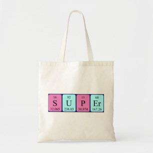 Super periodic table name tote bag