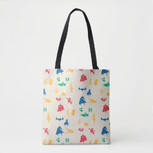 Super-Pets & Justice League Silhouette Pattern Tote Bag